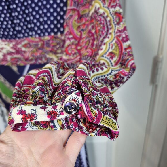 Anthropologie Moulinette Soeurs Size 8 Istanbul Wrap Dress Hankerchief Hem - Picture 7 of 10